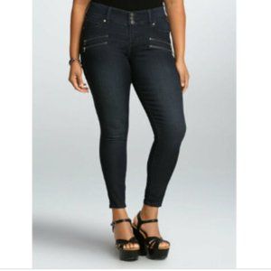 Torrid Moto Jegging Jean w/ Zippers Dark Rinse 22R